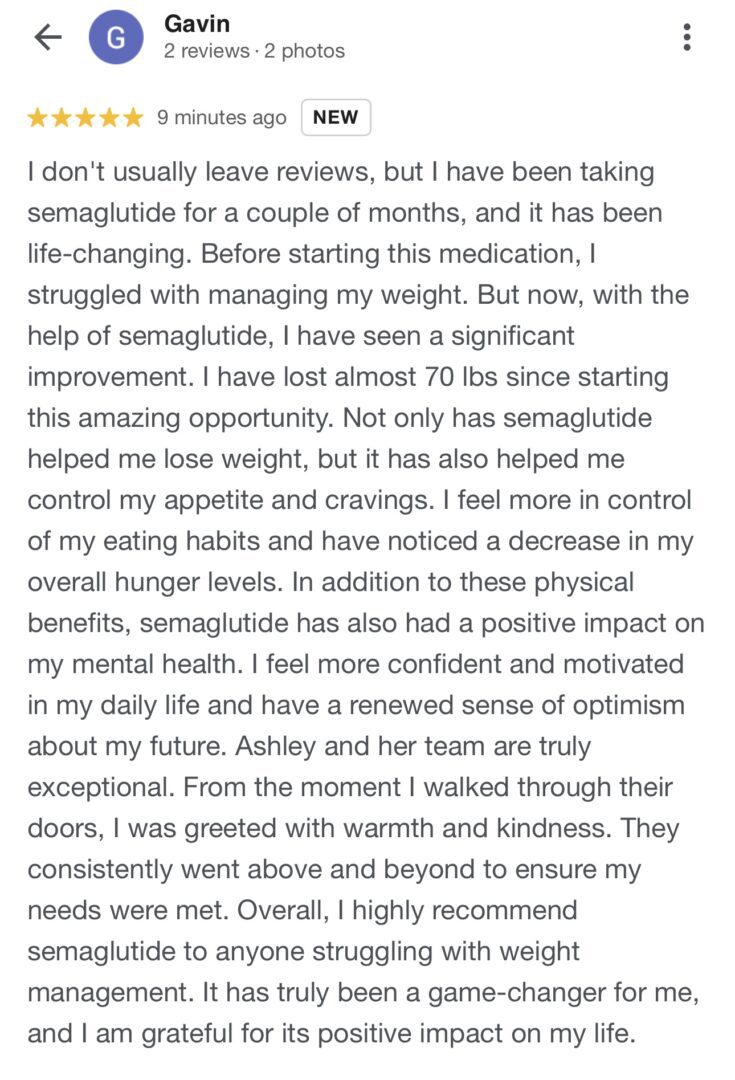 A person 's testimonial for the weight loss surgery.